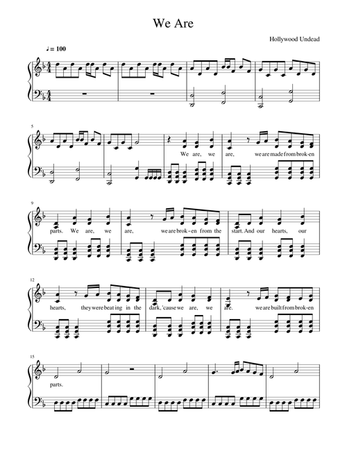 We Are Hollywood Undead Piano