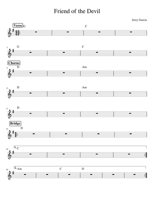 Friend of the Devil (FOTD) (chord chart)