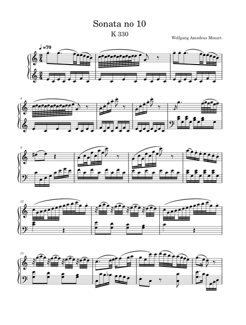 Piano Sonata No.10 in C major, K.330/300h – Wolfgang Amadeus Mozart