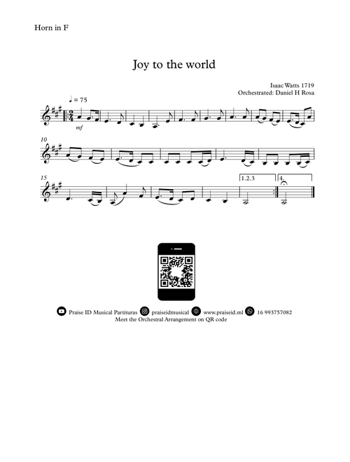 Joy to the world - Christmas Carol - Horn in F (Arr. Daniel H Rosa) - Isaac Watts (French Horn and Piano)