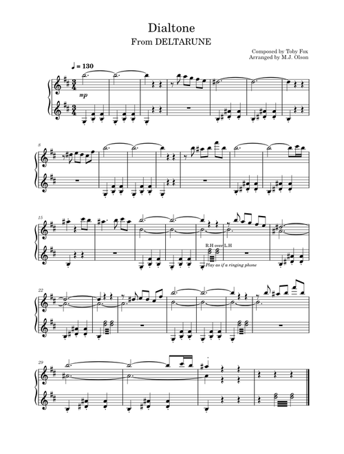 Dialtone – Toby Fox Dialtone Piano Version