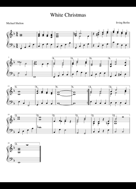 White Christmas Sheet Music Printable White Christmas Notes For
