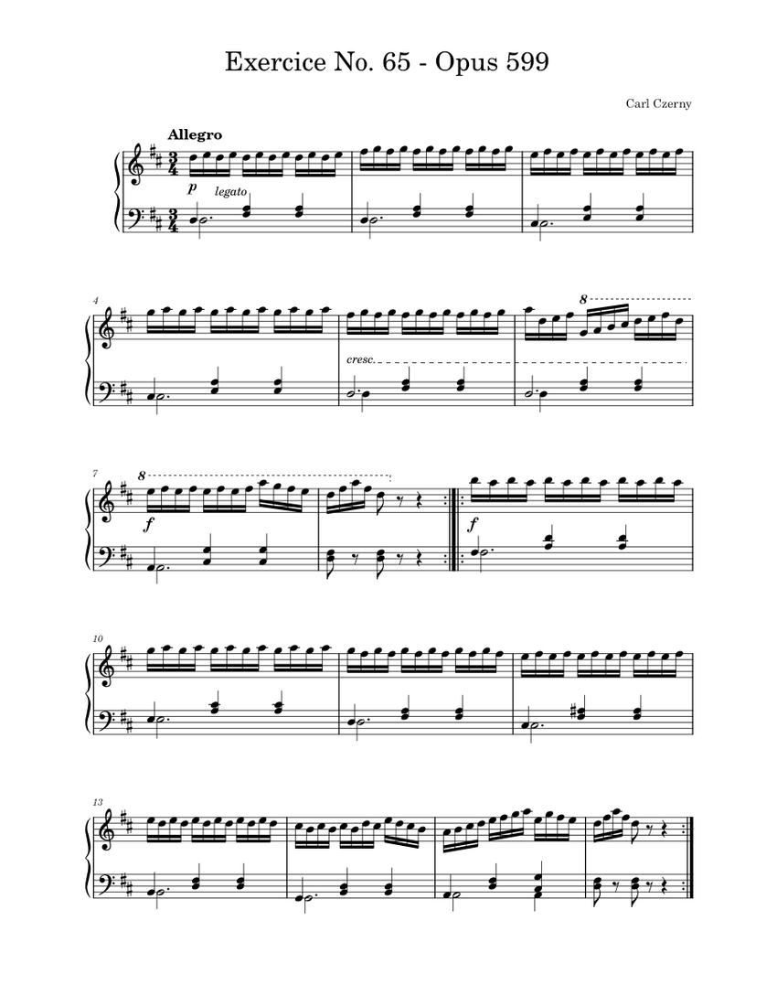 Exercice No. 65, op. 599 – Carl Czerny - piano tutorial