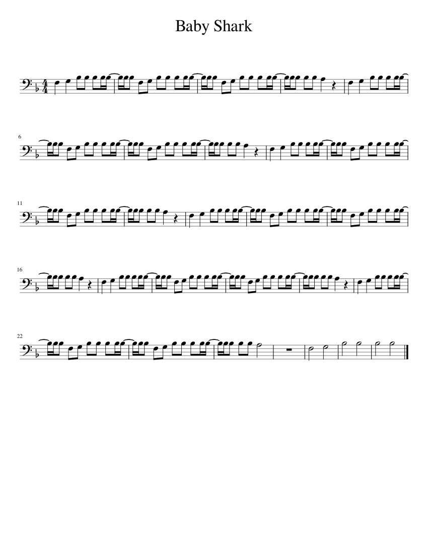 What are the Notes to Baby Shark Base Cleff: Easy Guide