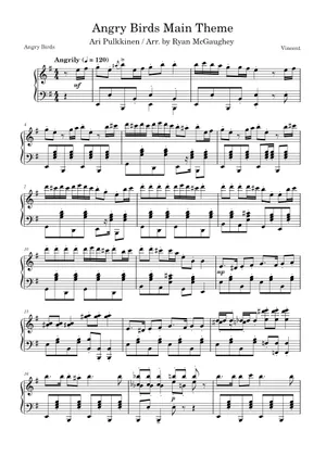 Angry Birds Notes Play Official version of Angry Birds Theme Sheet Music by Ari Pulkkinen ...