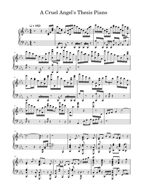 A Cruel Angel's Thesis- Neon Genesis Evangelion OP – Animenz A Cruel Angel's Thesis - Neon Genesis Evangelion OP [Piano]