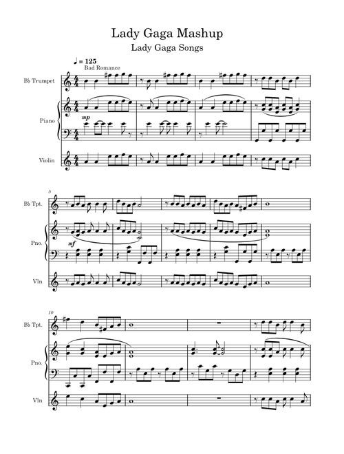 Medley – Lady Gaga Lady Gaga Medley