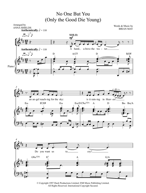 No One But You (Arr. Anna Shields) - Queen (Choral, SSA)