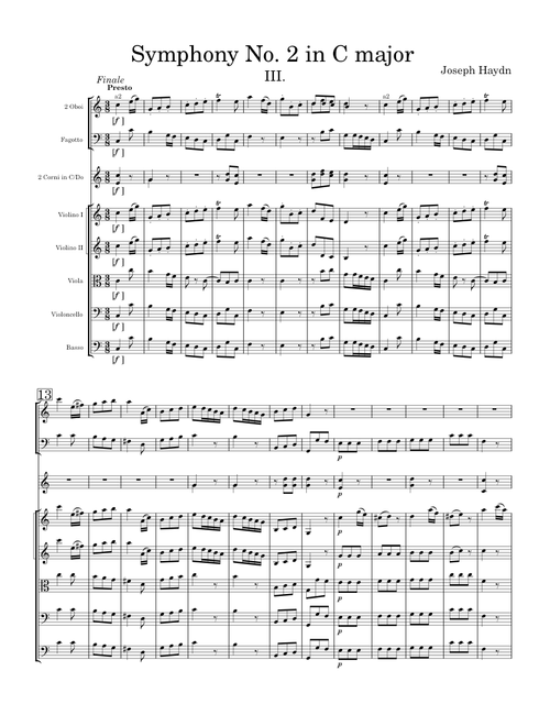 Symphony No. 2 in C major, 3rd Movement - Joseph Haydn