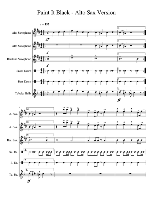 Paint It Black - Alto Sax Version
