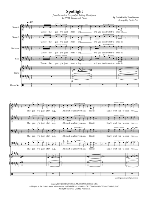 Everybody's Talking About Jamie (Arr. Daniel Prior) - Daniel Giles Sells, Tom Macrea (Choral, TTBB)