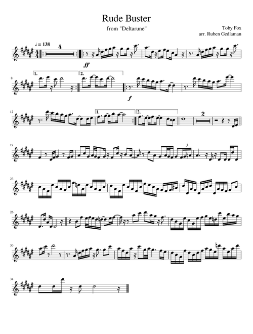 Rude Buster for Eb Saxophone