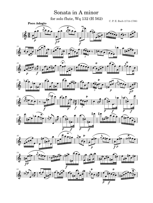 Flute Sonata in A minor, H.562 (full) – C. P. Emanuel Bach