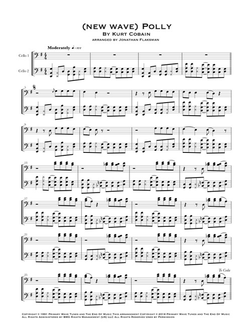 (new Wave) Polly (Arr. Jonathan Flaksman) - Nirvana (Cello Duet)