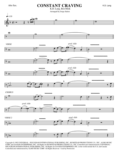 Constant Craving (Arr. Jorge Juárez) - k.d. lang (Alto Sax Solo)
