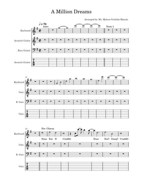 A Million Dreams-Keyboard