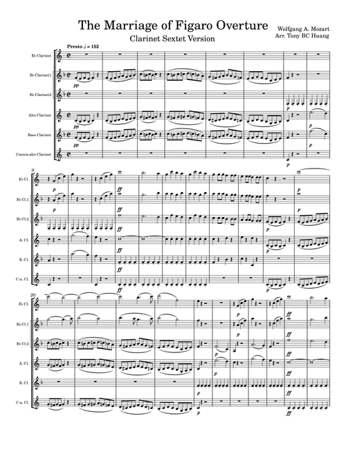 The Marriage of Figaro Overture (Arr. Tony BC Huang) - Wolfgang Amadeus Mozart (Woodwind Ensemble)