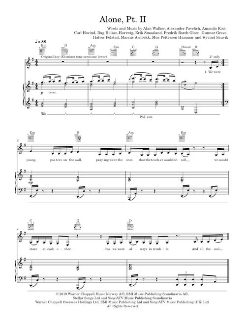 Alone Pt II - Alan Walker and Ava Max (Piano-Voice)