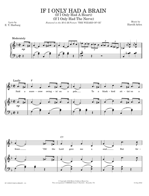 If I Only Had A Brain – Harold Arlen, E. Y. Harburg