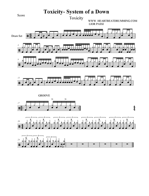 Toxicity (Arr. Lior Passi) - System Of A Down (Drums)