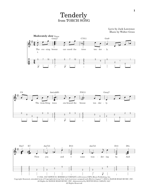 Tenderly - Jack Lawrence (Easy Ukulele (with Tab))