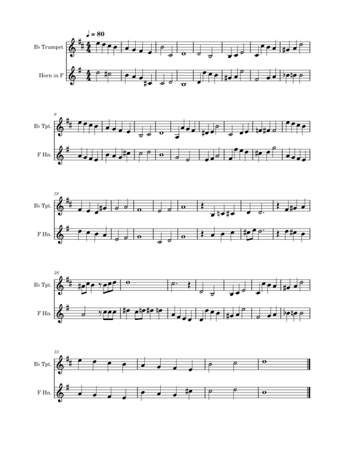 When You Wish Upon A Star Trumpet and French Horn Duet