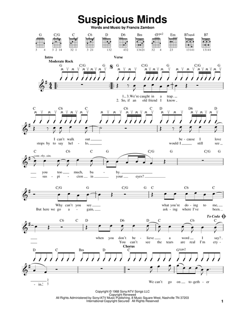 Suspicious Minds - Elvis Presley (Easy Guitar)