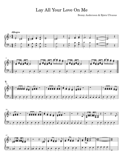Lay All Your Love On Me - Benny Andersson