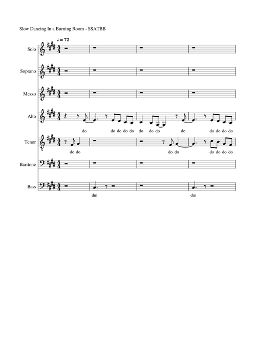 John Mayer - Slow Dancing in a Burning Room Acapella (SSATBB + Solo)