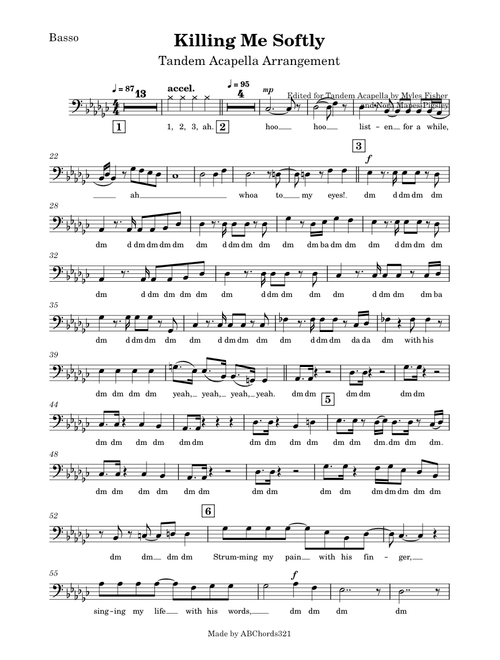 Killing me softly SATB-Basso