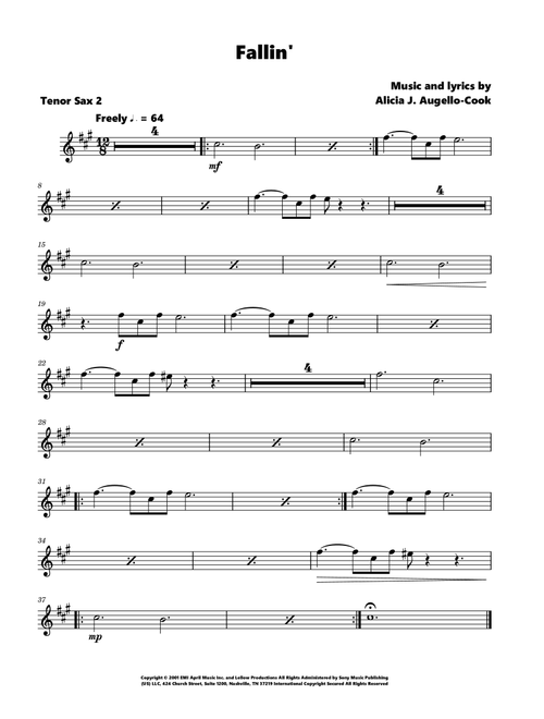 Fallin' (Arr. David Lartey) - Alicia Keys (Tenor Sax Solo)