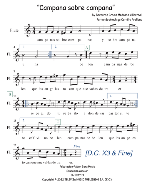 Campana Sobre Campana (Arr. SANZ MUSIC) - Fernando Arechiga Carrillo Arellano, Bernardo Gracia Medrano Villarreal (Flute Solo)