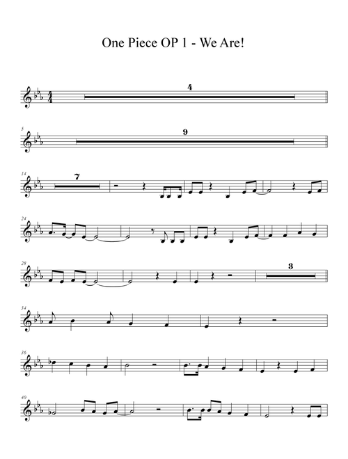 One Piece OP 1 - We Are! Violin (Violin Solo)