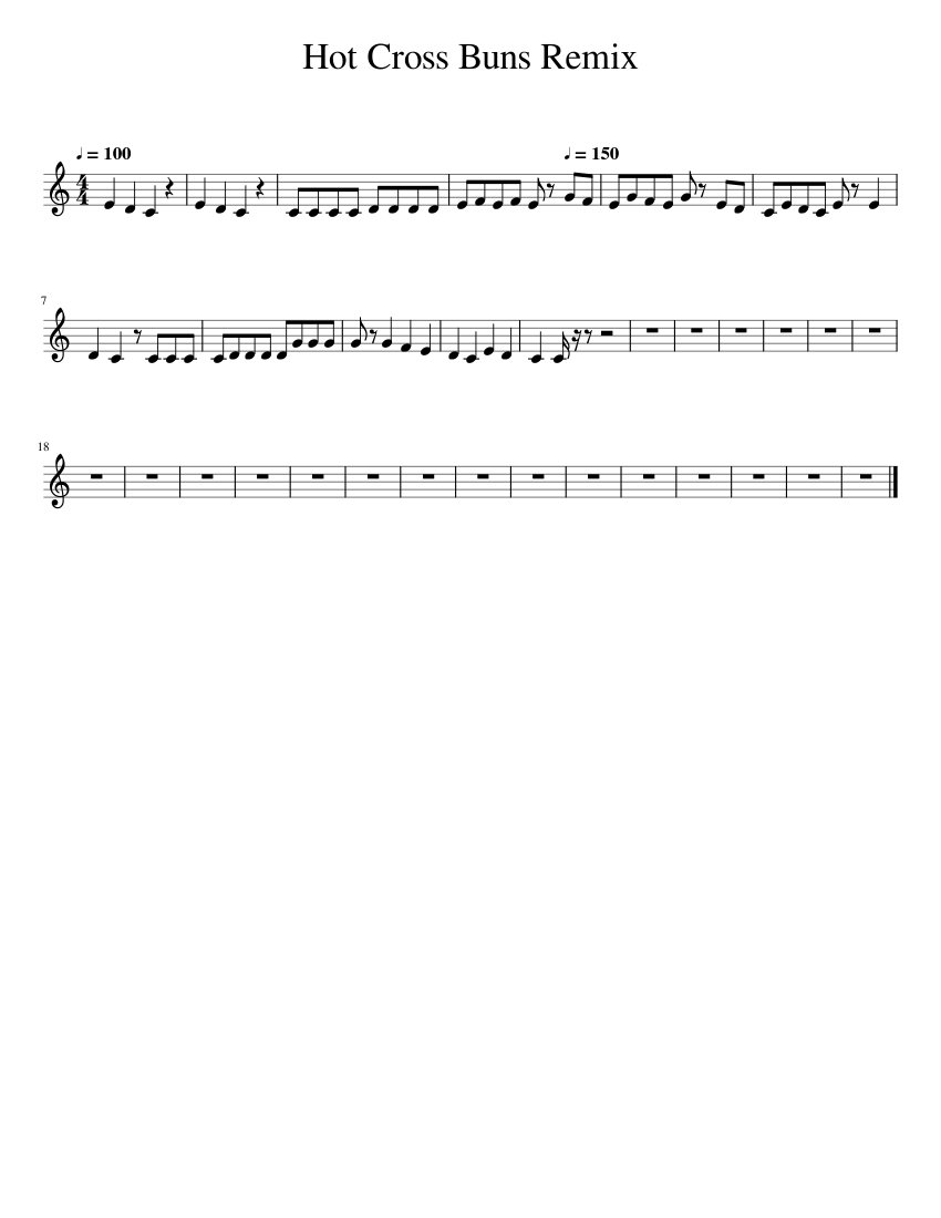 Hot Cross Buns Remix Sheet music for Trumpet in bflat (Solo