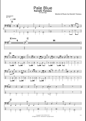 Pale Blue - 米津 Sheet Music with Chords for Piano (Solo