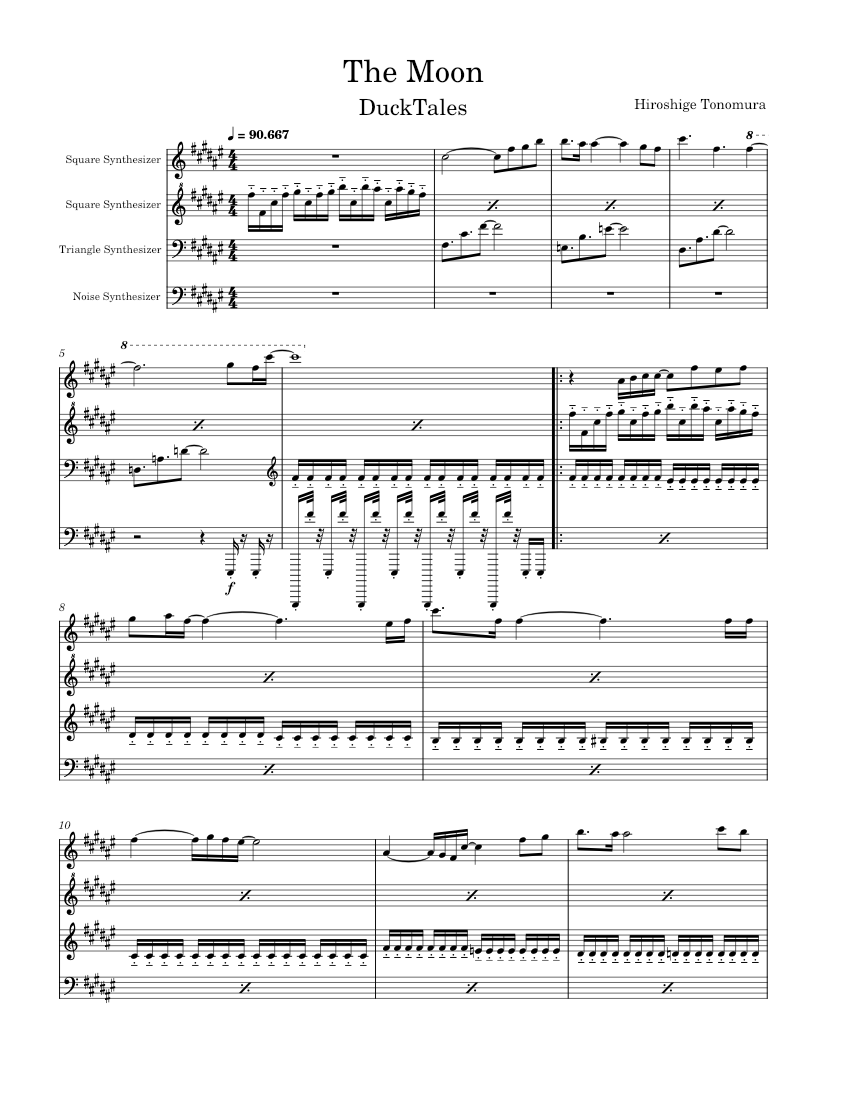 The Moon – Hiroshige Tonomura Sheet Music for Bass guitar