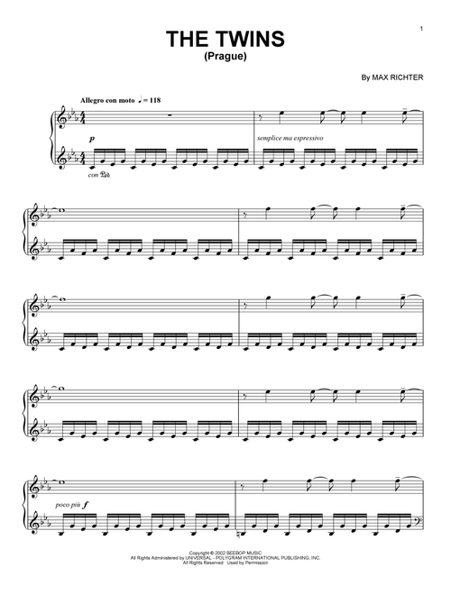 The Twins (Prague) - Max Richter (Piano Solo)