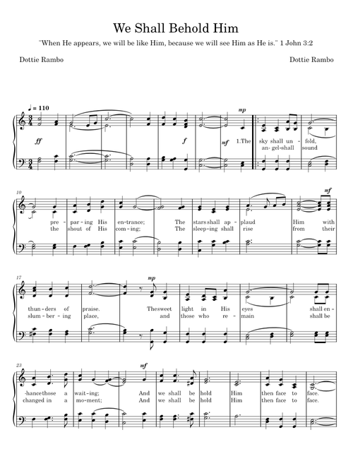 We Shall Behold Him - Dottie Rambo