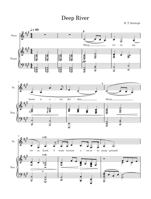 Deep River – Misc Traditional Deep River by H. T. Burleigh