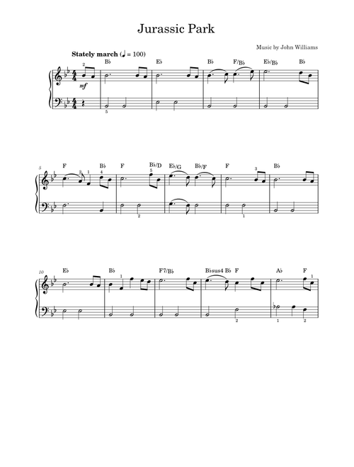 Theme from Jurassic Park - John Williams (Piano Solo)