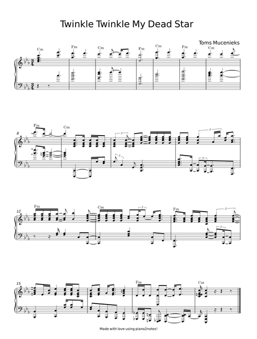 Twinkle Twinkle My Dead Star – Toms Mucenieks