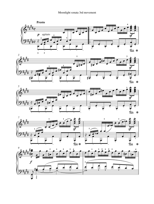 Moonlight sonata 3rd movement (Arr. MPS) - Beethoven (Piano Solo)