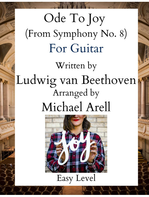 Ode To Joy--Easy Guitar (Arr. Michael Arell) - Ludwig van Beethoven (Guitar Tab)