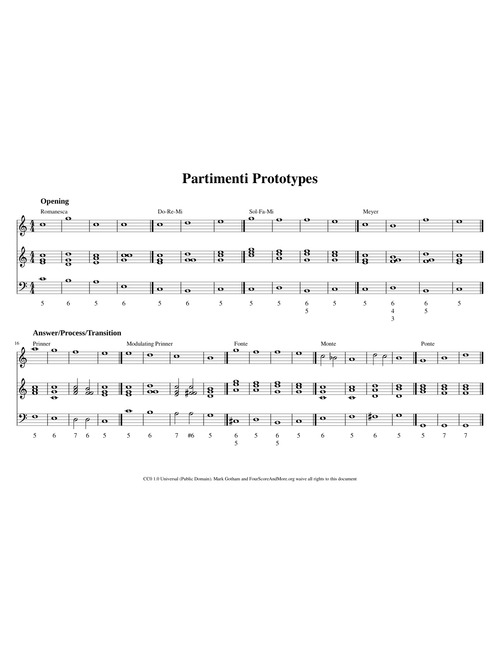 Partimenti Prototypes With Chords