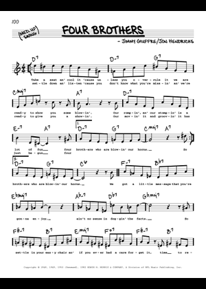 Four Brothers - Woody Herman Sheet Music for Piano, Trombone