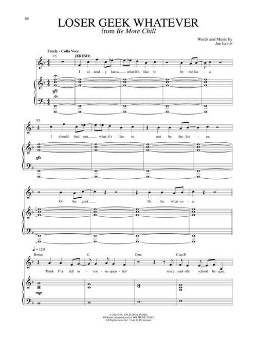 Loser Geek Whatever (from Be More Chill) - Joe Iconis (Piano Vocal)