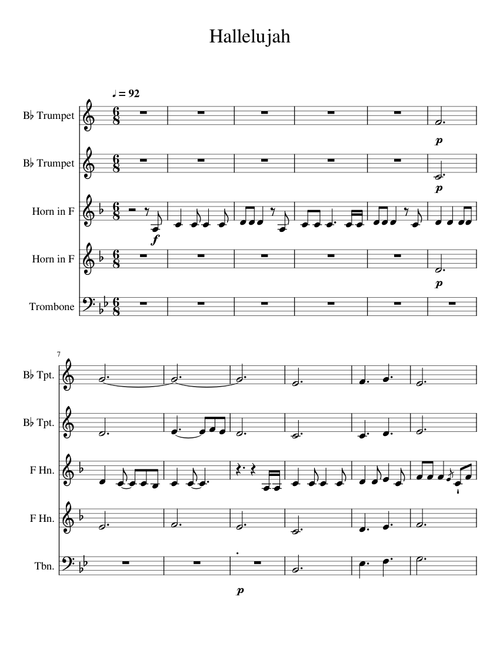Hallelujah for Brass Quintet