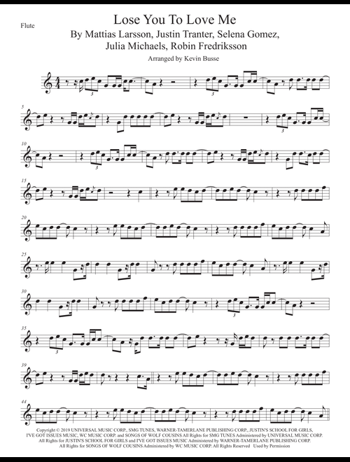Lose You To Love Me (Arr. Kevin Busse) - Selena Gomez (Flute Solo)