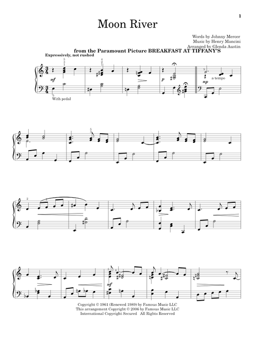 Moon River (Arr. Glenda Austin) - Andy Williams (Educational Piano)