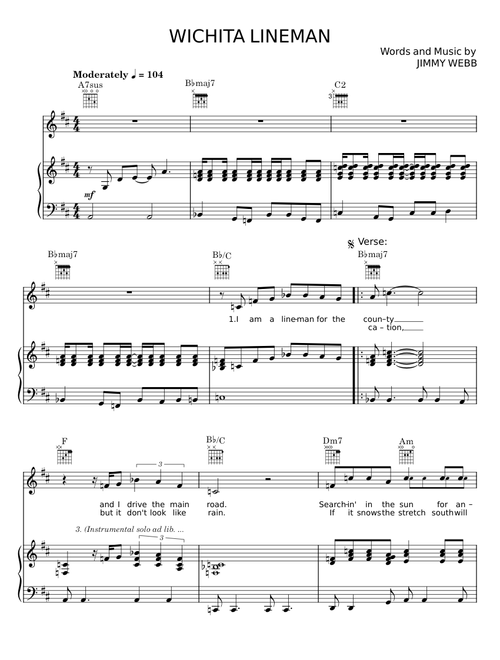 Wichita lineman - Jimmy Webb